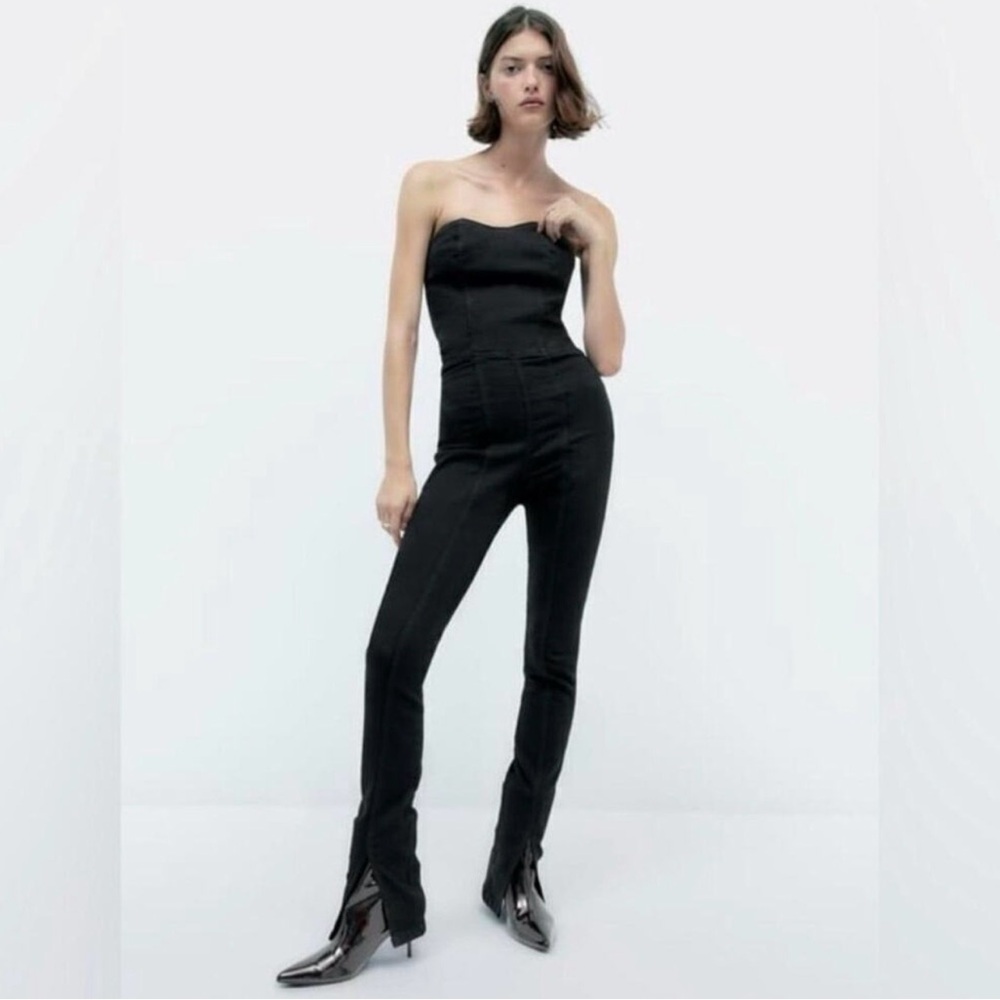 Zara Black Strapless Jumpsuit